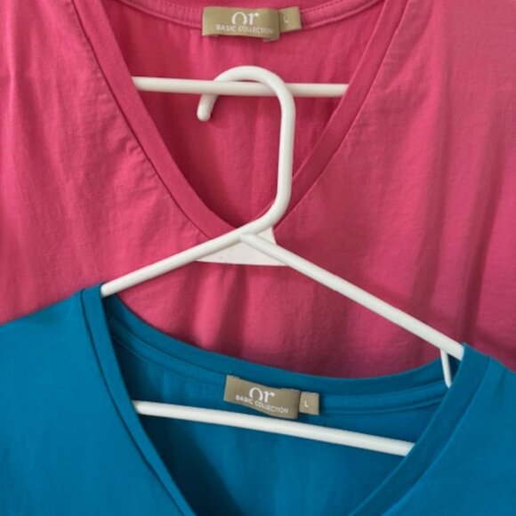 Two lovely Egyptian cotton Tshirts size L NWOT - Picture 4 of 5